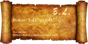 Bukor László névjegykártya
